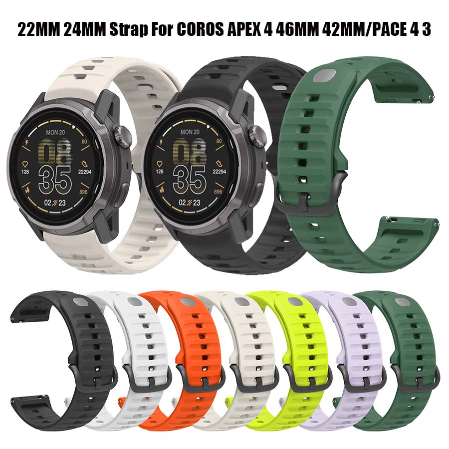 Silicone Watch Band 22Mm - COROS APEX 4 46mm 42mm için