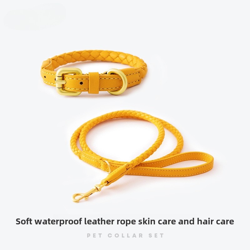 Leather Strap Quick Release - Loudik Toptan Örgülü Deri Köpek Tasma
