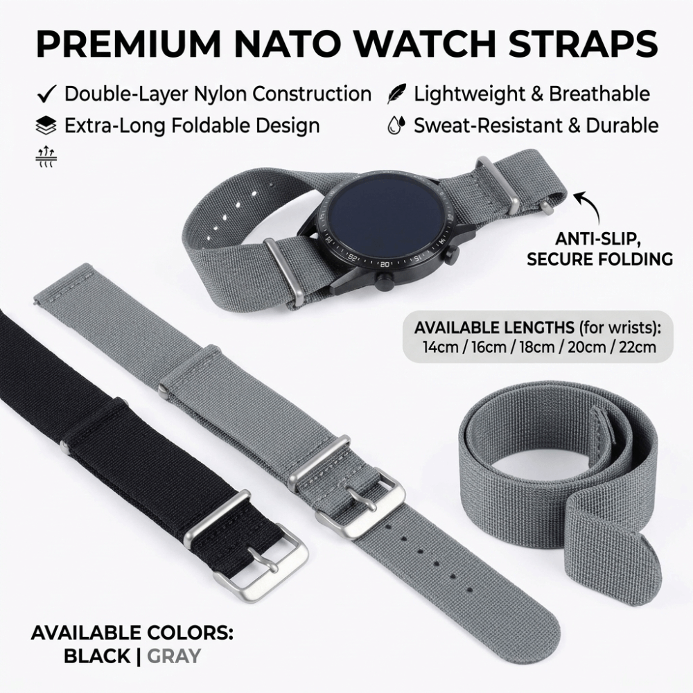 14/16/18/20/22mm NATO saat kay - Nato Strap Nylon incelemesi ve fiyatı